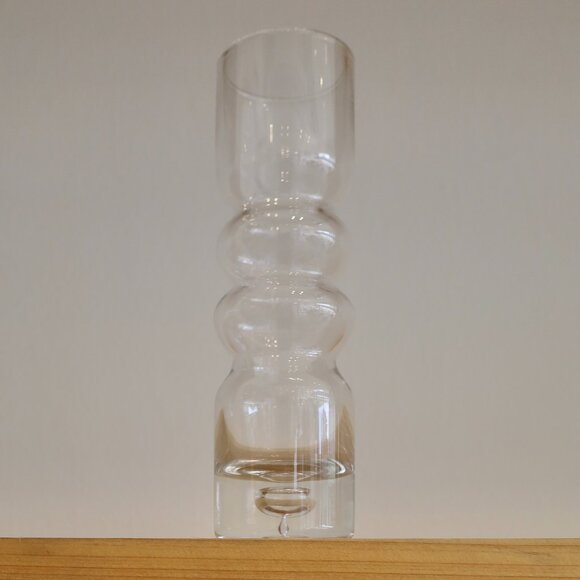 "Hooped" Mid-Century Modern Aseda Glasbruk Clear Glass Bud Vase by Bo Borgstrom